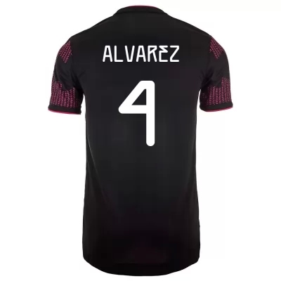Homme Équipe du Mexique de football Maillot Edson Alvarez #4 Tenues Domicile Rose Rouge 2021