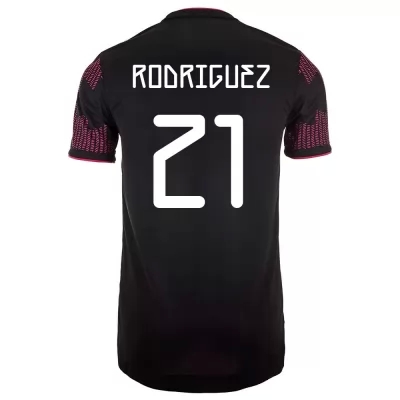 Femme Équipe du Mexique de football Maillot Luis Rodriguez #21 Tenues Domicile Rose Rouge 2021