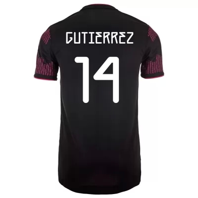 Enfant Équipe du Mexique de football Maillot Erick Gutierrez #14 Tenues Domicile Rose Rouge 2021