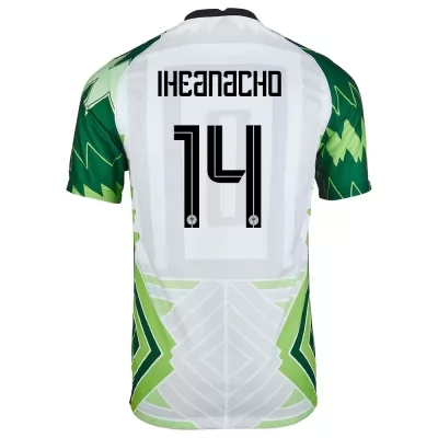 Femme Équipe du Nigeria de football Maillot Kelechi Iheanacho #14 Tenues Domicile Vert Blanc 2021