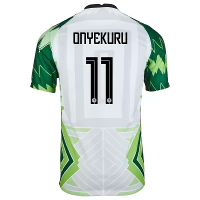 Femme Équipe du Nigeria de football Maillot Henry Onyekuru #11 Tenues Domicile Vert Blanc 2021