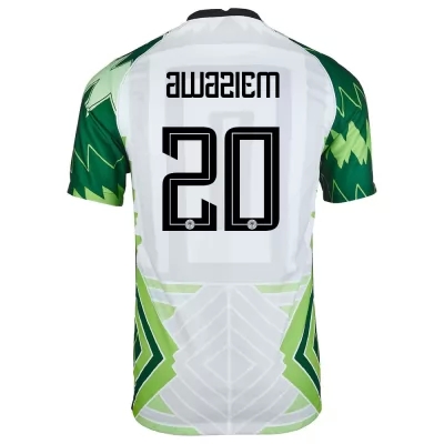 Femme Équipe du Nigeria de football Maillot Chidozie Awaziem #20 Tenues Domicile Vert Blanc 2021
