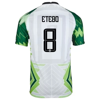 Homme Équipe Du Nigeria De Football Maillot Oghenekaro Etebo #8 Tenues Domicile Vert Blanc 2021