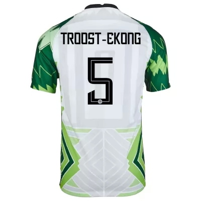 Femme Équipe du Nigeria de football Maillot William Troost-Ekong #5 Tenues Domicile Vert Blanc 2021