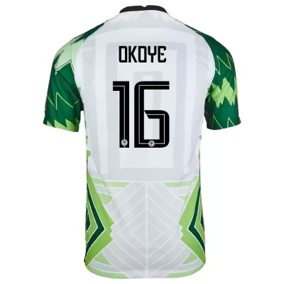 Femme Équipe du Nigeria de football Maillot Maduka Okoye #16 Tenues Domicile Vert Blanc 2021