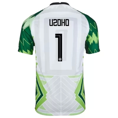 Femme Équipe du Nigeria de football Maillot Francis Uzoho #1 Tenues Domicile Vert Blanc 2021
