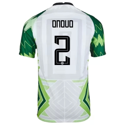 Femme Équipe du Nigeria de football Maillot Vincent Onovo #2 Tenues Domicile Vert Blanc 2021