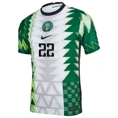 Enfant Équipe Du Nigeria De Football Maillot Anayo Iwuala #22 Tenues Domicile Vert Blanc 2021