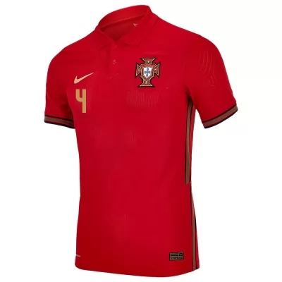 Homme Équipe Du Portugal De Football Maillot Ruben Dias #4 Tenues Domicile Rouge 2021