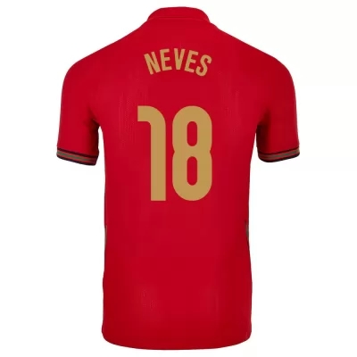 Homme Équipe du Portugal de football Maillot Ruben Neves #18 Tenues Domicile Rouge 2021