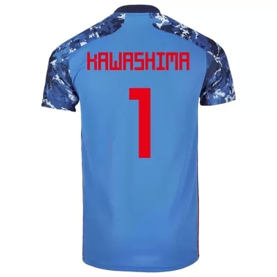 Femme Équipe du Japon de football Maillot Eiji Kawashima #1 Tenues Domicile Bleu Foncé 2021