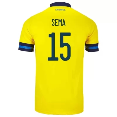 Femme Équipe De Suède De Football Maillot Ken Sema #15 Tenues Domicile Jaune 2021