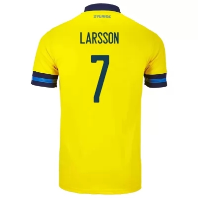 Homme Équipe De Suède De Football Maillot Sebastian Larsson #7 Tenues Domicile Jaune 2021