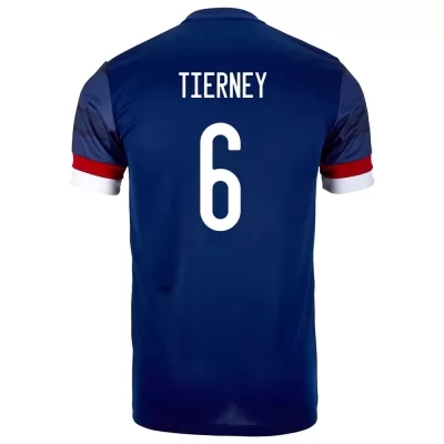 Homme Équipe D'Écosse De Football Maillot Kieran Tierney #6 Tenues Domicile Bleu Foncé 2021