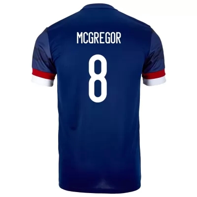 Enfant Équipe D'Écosse De Football Maillot Callum Mcgregor #8 Tenues Domicile Bleu Foncé 2021