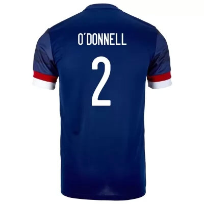 Femme Équipe D'Écosse De Football Maillot Stephen O'donnell #2 Tenues Domicile Bleu Foncé 2021