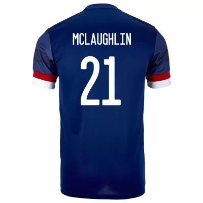 Homme Équipe D'Écosse De Football Maillot Jon Mclaughlin #21 Tenues Domicile Bleu Foncé 2021