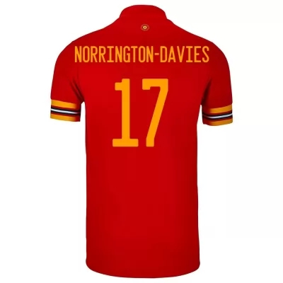 Enfant Équipe Du Pays De Galles De Football Maillot Rhys Norrington-davies #17 Tenues Domicile Rouge 2021