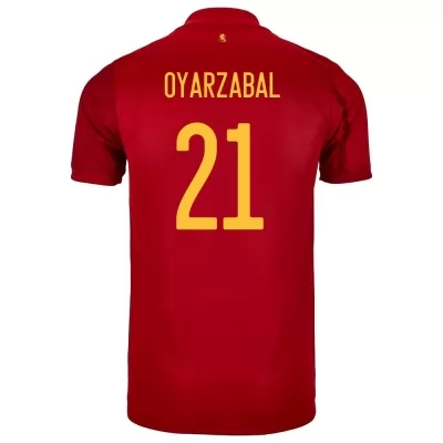 Femme Équipe d'Espagne de football Maillot Mikel Oyarzabal #21 Tenues Domicile Rouge 2021