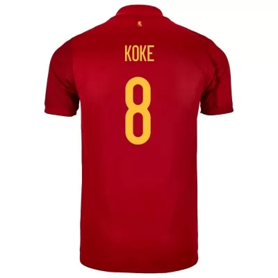 Femme Équipe d'Espagne de football Maillot Koke #8 Tenues Domicile Rouge 2021