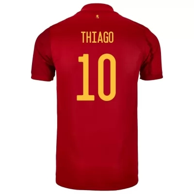 Homme Équipe d'Espagne de football Maillot Thiago #10 Tenues Domicile Rouge 2021