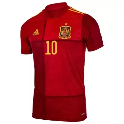 Femme Équipe d'Espagne de football Maillot Thiago #10 Tenues Domicile Rouge 2021