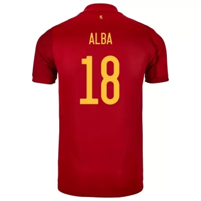 Enfant Équipe d'Espagne de football Maillot Jordi Alba #18 Tenues Domicile Rouge 2021