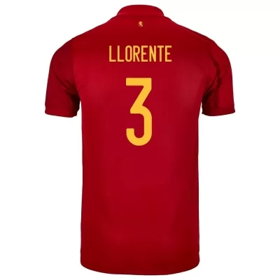 Femme Équipe d'Espagne de football Maillot Diego Llorente #3 Tenues Domicile Rouge 2021