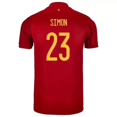 Enfant Équipe d'Espagne de football Maillot Unai Simon #23 Tenues Domicile Rouge 2021
