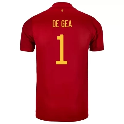 Femme Équipe d'Espagne de football Maillot David de Gea #1 Tenues Domicile Rouge 2021
