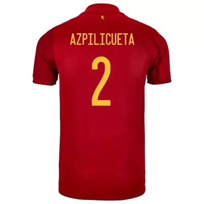 Femme Équipe d'Espagne de football Maillot Cesar Azpilicueta #2 Tenues Domicile Rouge 2021