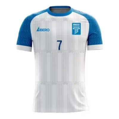Femme Équipe de Grèce de football Maillot Georgios Masouras #7 Tenues Domicile Blanc 2021