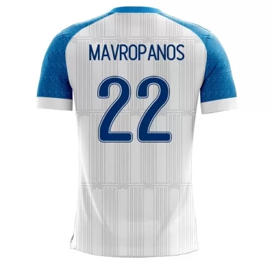 Femme Équipe de Grèce de football Maillot Konstantinos Mavropanos #22 Tenues Domicile Blanc 2021