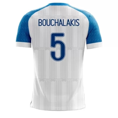 Femme Équipe de Grèce de football Maillot Andreas Bouchalakis #5 Tenues Domicile Blanc 2021