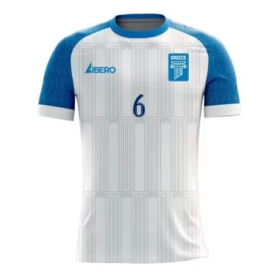 Femme Équipe de Grèce de football Maillot Konstantinos Galanopoulos #6 Tenues Domicile Blanc 2021