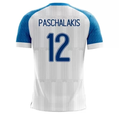 Femme Équipe de Grèce de football Maillot Alexandros Paschalakis #12 Tenues Domicile Blanc 2021