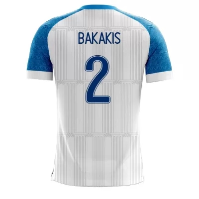 Femme Équipe de Grèce de football Maillot Michalis Bakakis #2 Tenues Domicile Blanc 2021