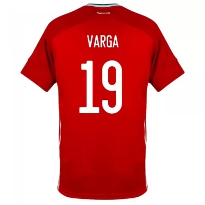 Femme Équipe de Hongrie de football Maillot Kevin Varga #19 Tenues Domicile Rouge 2021
