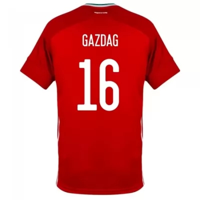 Femme Équipe de Hongrie de football Maillot Daniel Gazdag #16 Tenues Domicile Rouge 2021