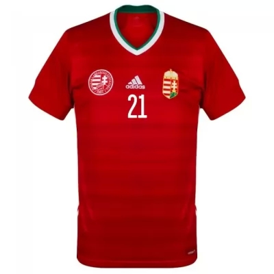 Femme Équipe de Hongrie de football Maillot Endre Botka #21 Tenues Domicile Rouge 2021