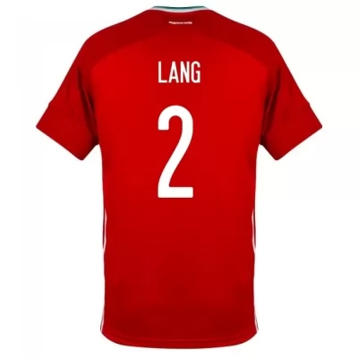 Femme Équipe de Hongrie de football Maillot Adam Lang #2 Tenues Domicile Rouge 2021