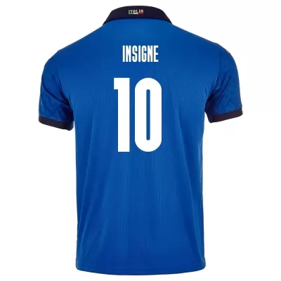 Homme Équipe d'Italie de football Maillot Lorenzo Insigne #10 Tenues Domicile Bleu 2021