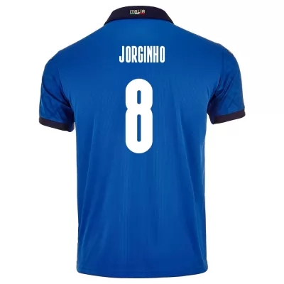 Homme Équipe d'Italie de football Maillot Jorginho #8 Tenues Domicile Bleu 2021