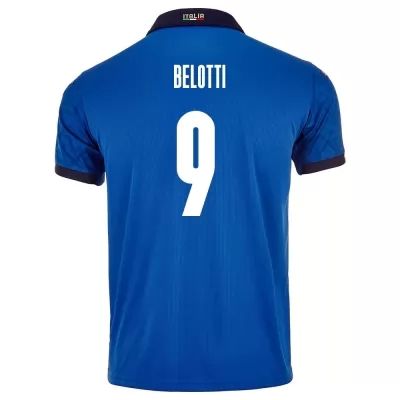 Homme Équipe d'Italie de football Maillot Andrea Belotti #9 Tenues Domicile Bleu 2021