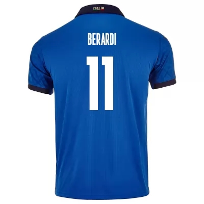 Homme Équipe d'Italie de football Maillot Domenico Berardi #11 Tenues Domicile Bleu 2021
