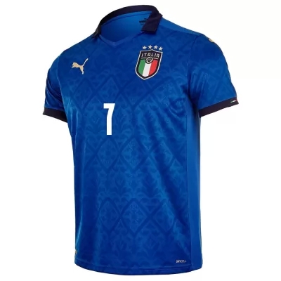 Femme Équipe d'Italie de football Maillot Gaetano Castrovilli #7 Tenues Domicile Bleu 2021