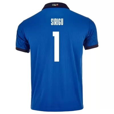 Enfant Équipe d'Italie de football Maillot Salvatore Sirigu #1 Tenues Domicile Bleu 2021