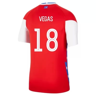 Femme Équipe du Chili de football Maillot Sebastian Vegas #18 Tenues Domicile Rouge 2021