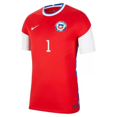 Femme Équipe du Chili de football Maillot Claudio Bravo #1 Tenues Domicile Rouge 2021