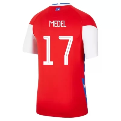 Femme Équipe du Chili de football Maillot Gary Medel #17 Tenues Domicile Rouge 2021